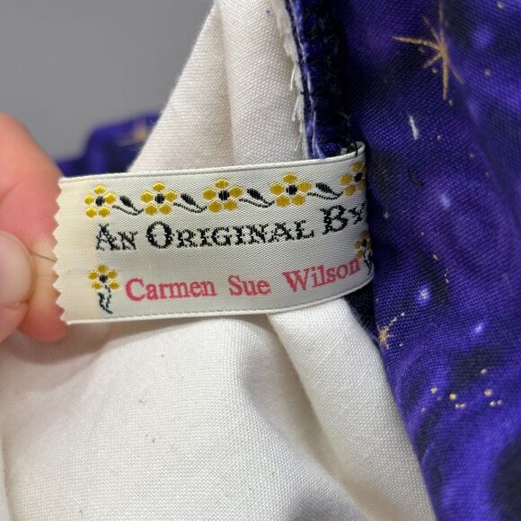 Handmade Embroidered Christmas Stocking Three Wise Men Bears Purple Gold Trim - Picture 6 of 12